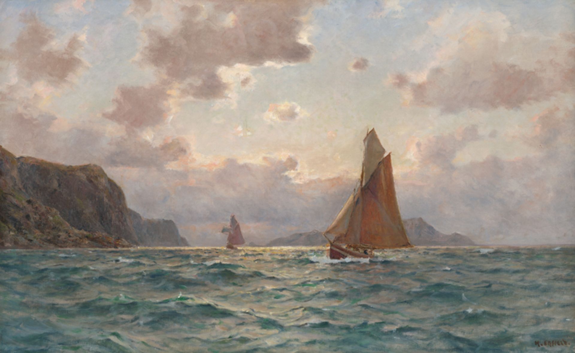 Enfield, Henry: Segelboote vor der Küste Norwegens