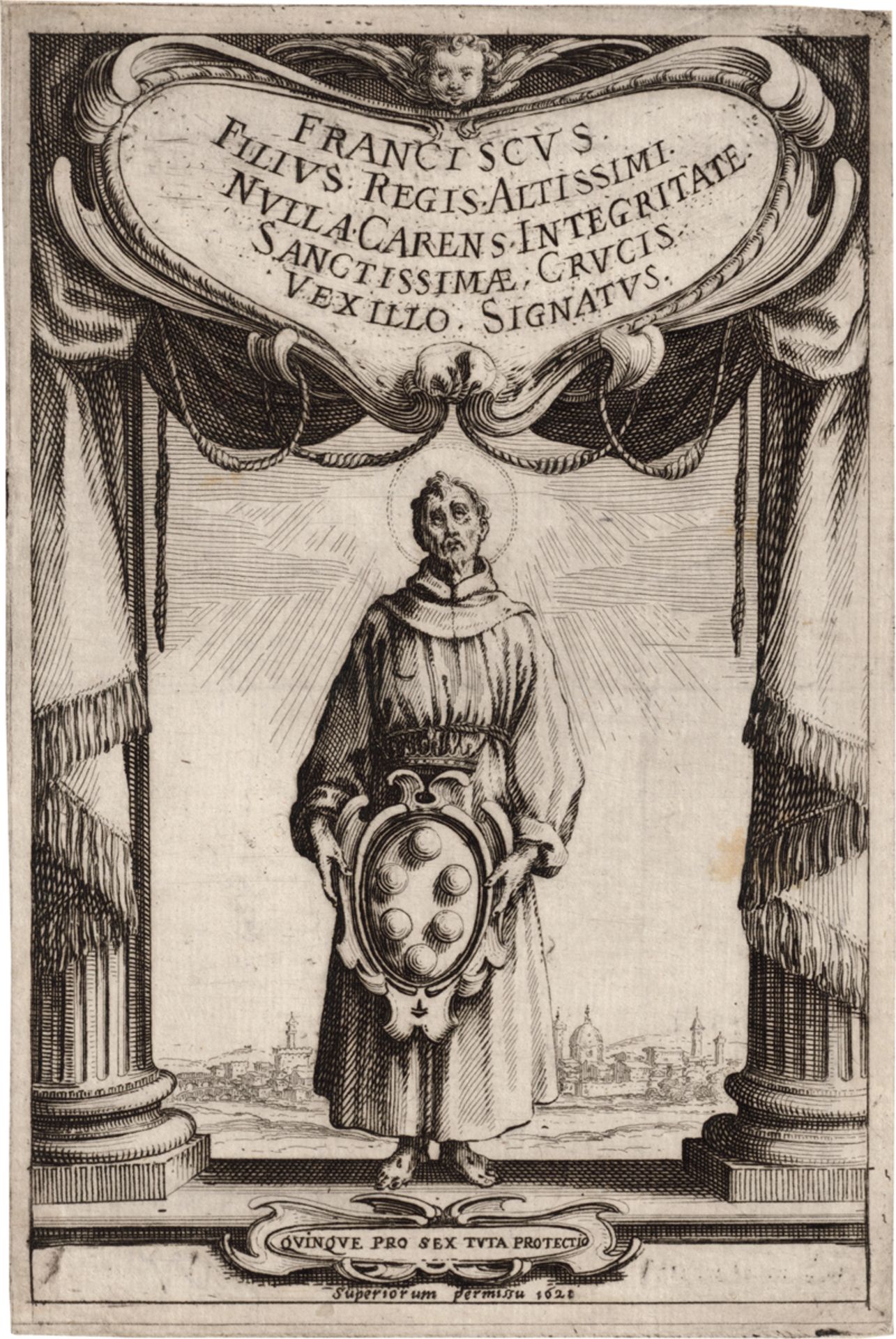 Callot, Jacques: Der hl. Franziskus von Assisi, das Wappen der Medici in ...