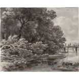 Dillis, Johann Georg von: Bewaldetes Flussufer mit Kühen