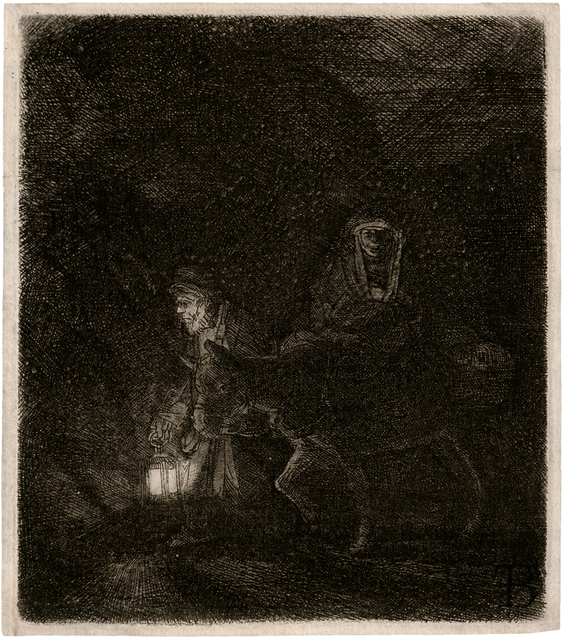 Rembrandt Harmensz. van Rijn: Die Flucht nach Ägypten, Nachtstück