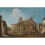 Italienisch: Mitte 18. Jh. Blick auf das Pantheon und die Piazza dell...