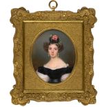 de Mirbel, Aimée-Zoé Lizinka: Bildnis einer jungen Frau mit blumengeschmückter Hochfri...