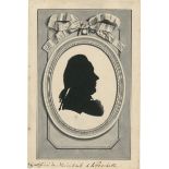 Französisch: Um 1790. Silhouette des Gottfried Abraham de Heimbach na...