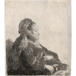 Rembrandt Harmensz. van Rijn: Rembrandts Mutter, mit orientalischem Haarschmuck