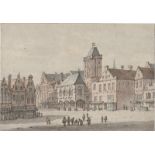 Niederländisch: 17. Jh. . Blick auf den Dam in Amsterdam mit dem alten R...