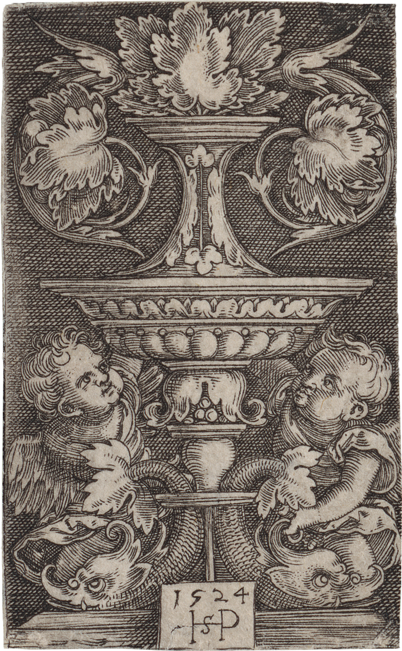 Beham, Hans Sebald: Vase mit zwei Genien