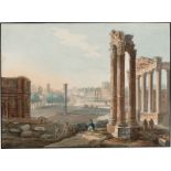 Ender, Johann Nepomuk - zugeschrieb...: Der Vesta Tempel in Rom, Blick über das Forum Romanum
