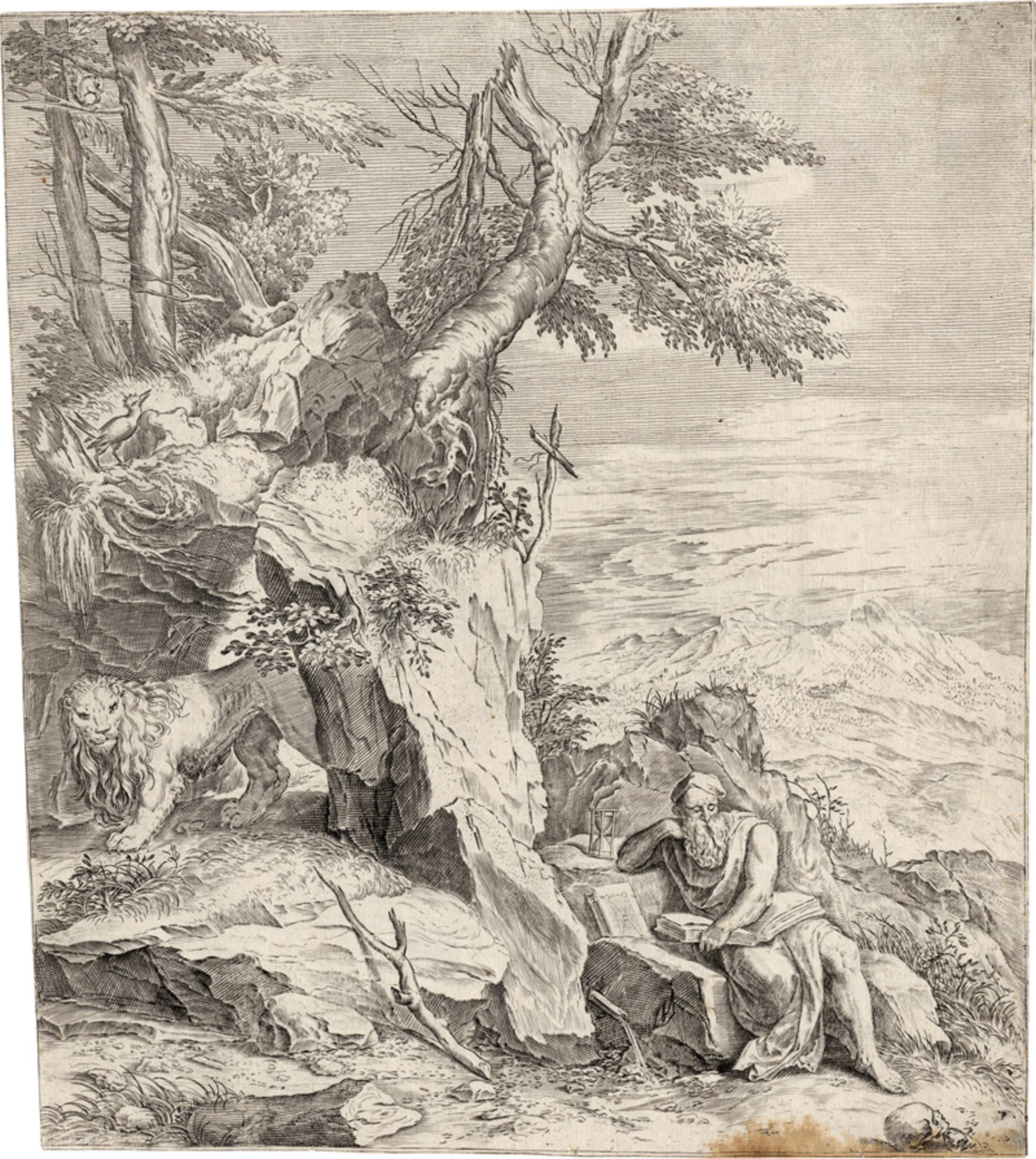 Cort, Cornelis: Der hl. Hieronymus lesend in der Wüste