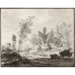 Barbiers III, Pieter Pietersz.: Holländische Landschaft mit Bauerngehöft und figürlicher...