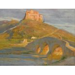 Budtz Møller, Carl: Ansicht von Assisi im Sonnenuntergang