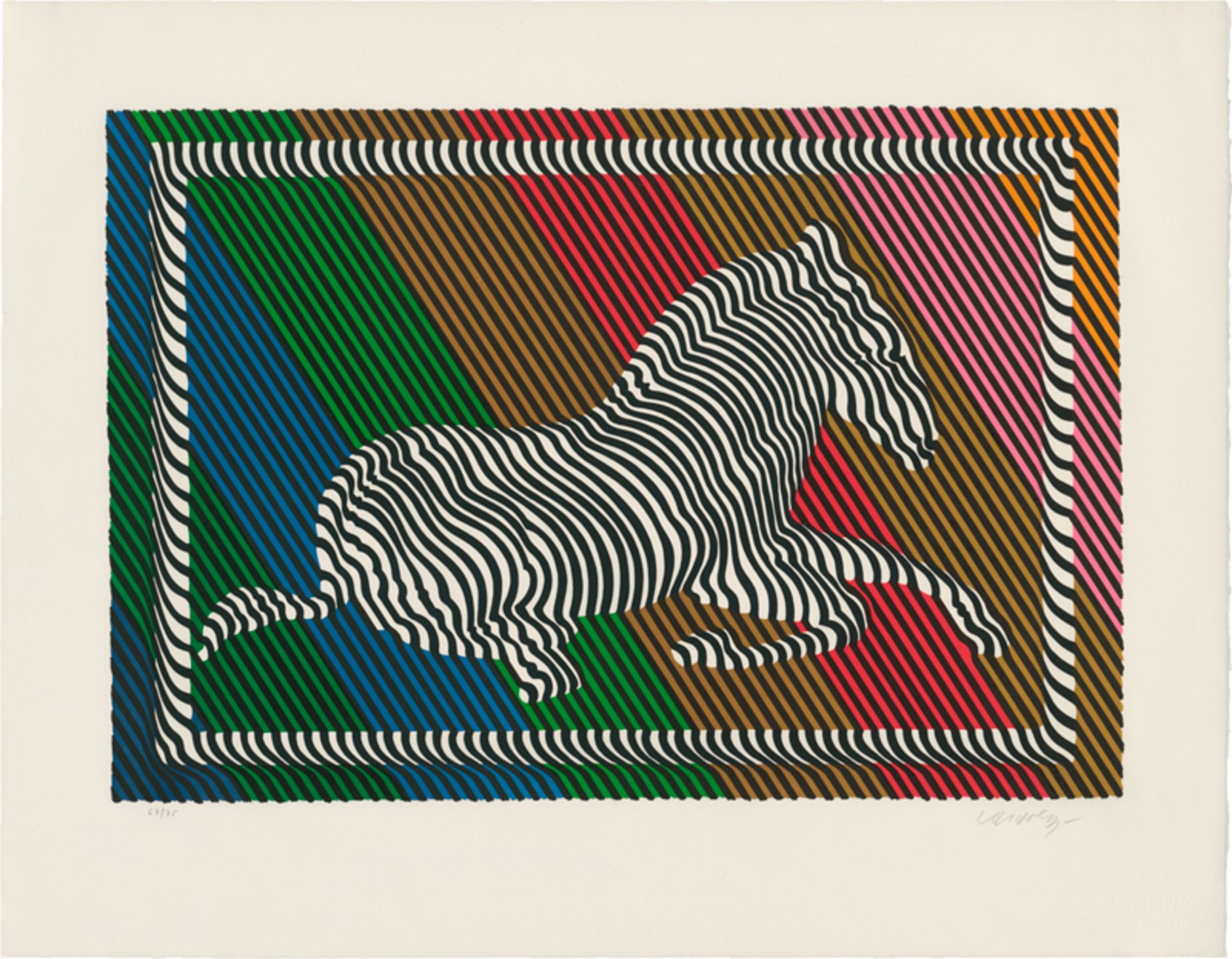 Vasarely, Victor: Liegendes Zebra III