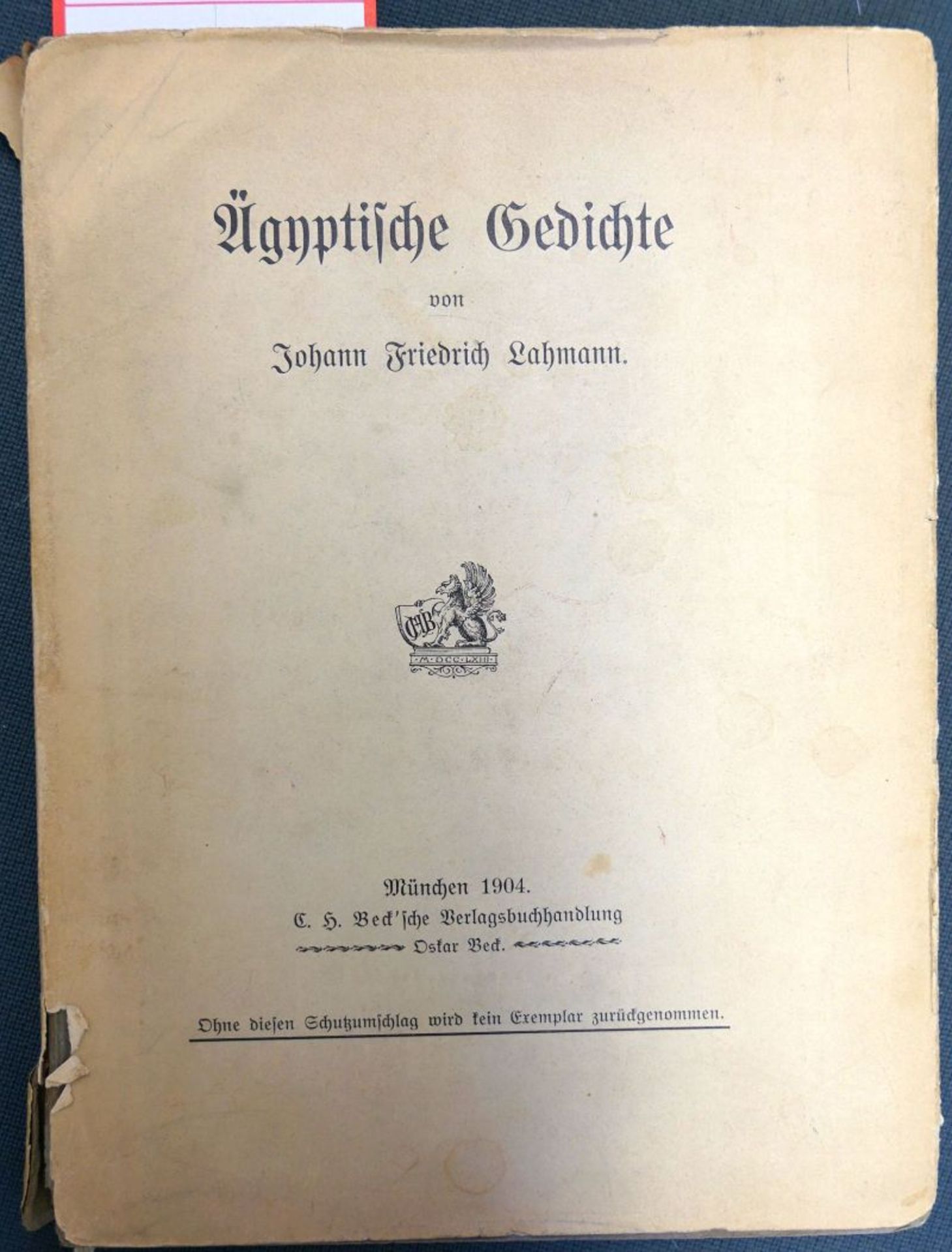 Lahmann, Johann Friedrich: Ägyptische Gedichte