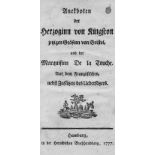 Devonshire, Elizabeth Cavendish von: Anekdoten der Herzoginn von Kingston