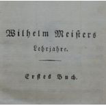 Goethe, Johann Wolfgang von: Wilhelm Meisters Lehrjahre