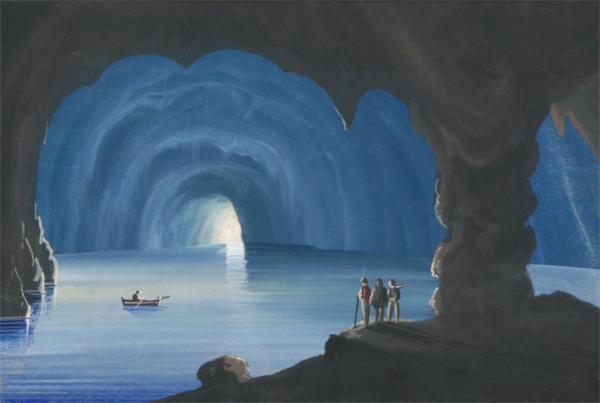 Neapolitanisch: 19. Jh. Grotta Azzurra; Isola di Capri
