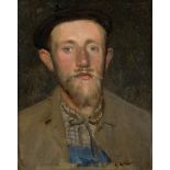 Griveau, Georges: Portrait eines Mannes mit blauen Augen und Baskenmütze (...