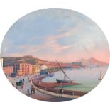 Neapolitanisch: um 1860. Napoli da Posilipo: Blick auf Riviera di Chiaia...