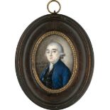 De La Vollière: Miniatur Portrait des Charles Clark of Westminster in bl...