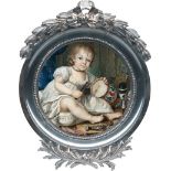 Französisch: um 1800/1810. Miniatur Portrait eines kleinen Jungen mit...
