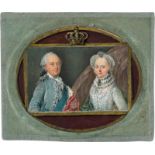 Deutsch: um 1765. Miniatur Portrait: Herzog und Herzogin von Sach...
