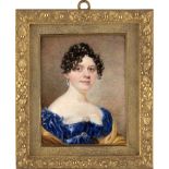 Britisch: um 1815/1820. Miniatur Portrait der Elizabeth Besley Dun...