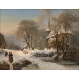 Kauffmann, Hermann: Winterlandschaft mit der Kirche von Alt-Rahlstedt, Hambu...