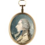 Wocher, Marquard: Miniatur Portrait Profil nach links des Johann Georg Bur...