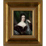 Dubisson, William C.: Miniatur Portrait einer jungen Frau mit Goldschmuck, ein...