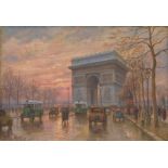 Malfroy, Henry: Paris: Der Arc de Triomphe im Abendrot