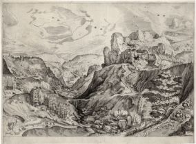 Bruegel d. Ä., Pieter: Alpine Landschaft mit tiefem Tal