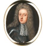 Ashfield, Edmund - In der Art: Portrait Miniatur eines jungen Mannes mit Allongeperücke...