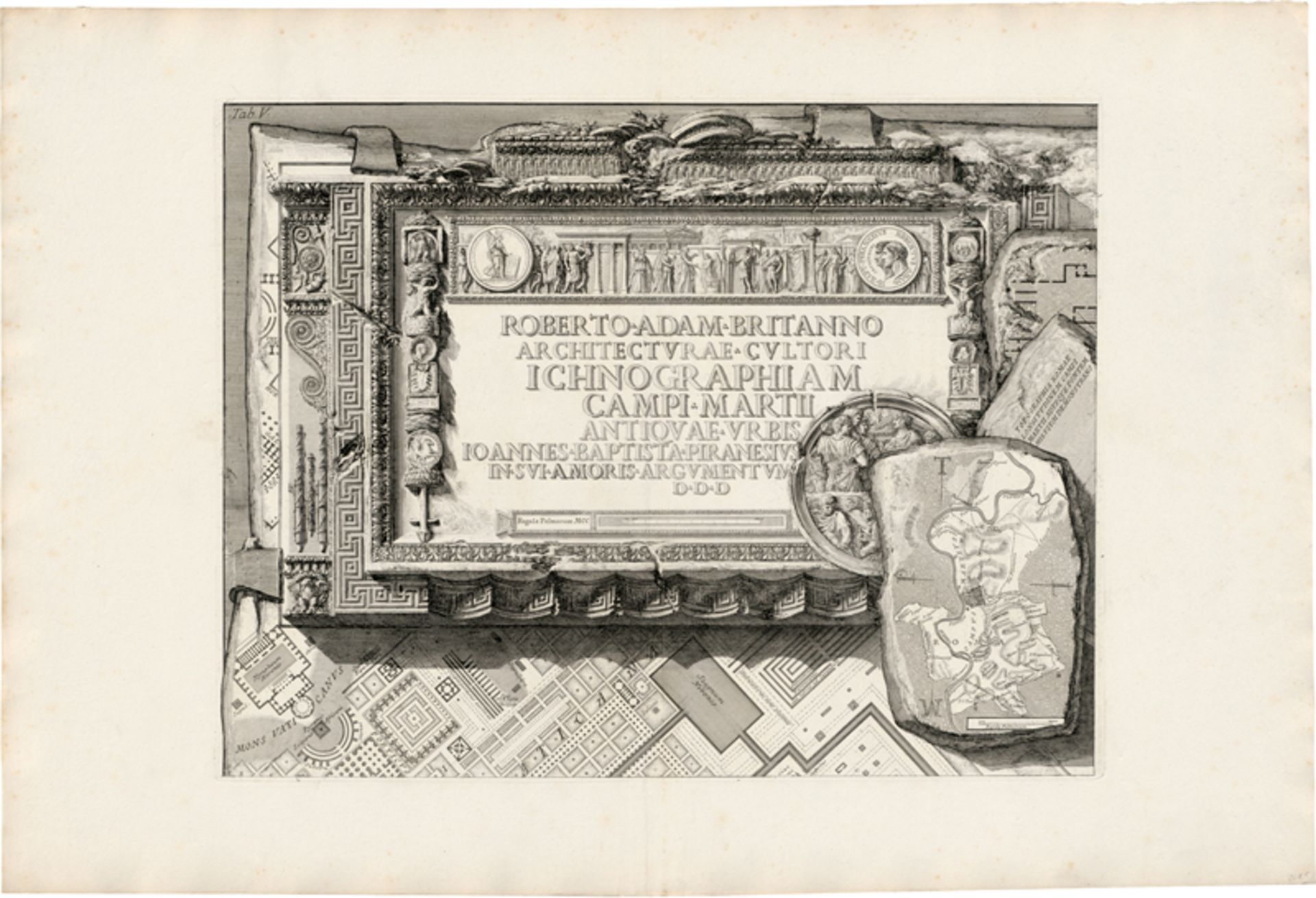 Piranesi, Giovanni Battista: Il Campo Marzio - Große Karte des Marsfeldes
