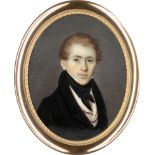 Deutsch: um 1820/1830. Miniatur Portrait eines rotblonden jungen ...
