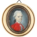 Henry: Miniatur Portrait eines Mannes mit gepuderter Perücke, i...