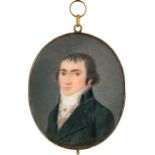 Deutsch: um 1795/1800. Miniatur Portrait eines jungen Mannes mit ...