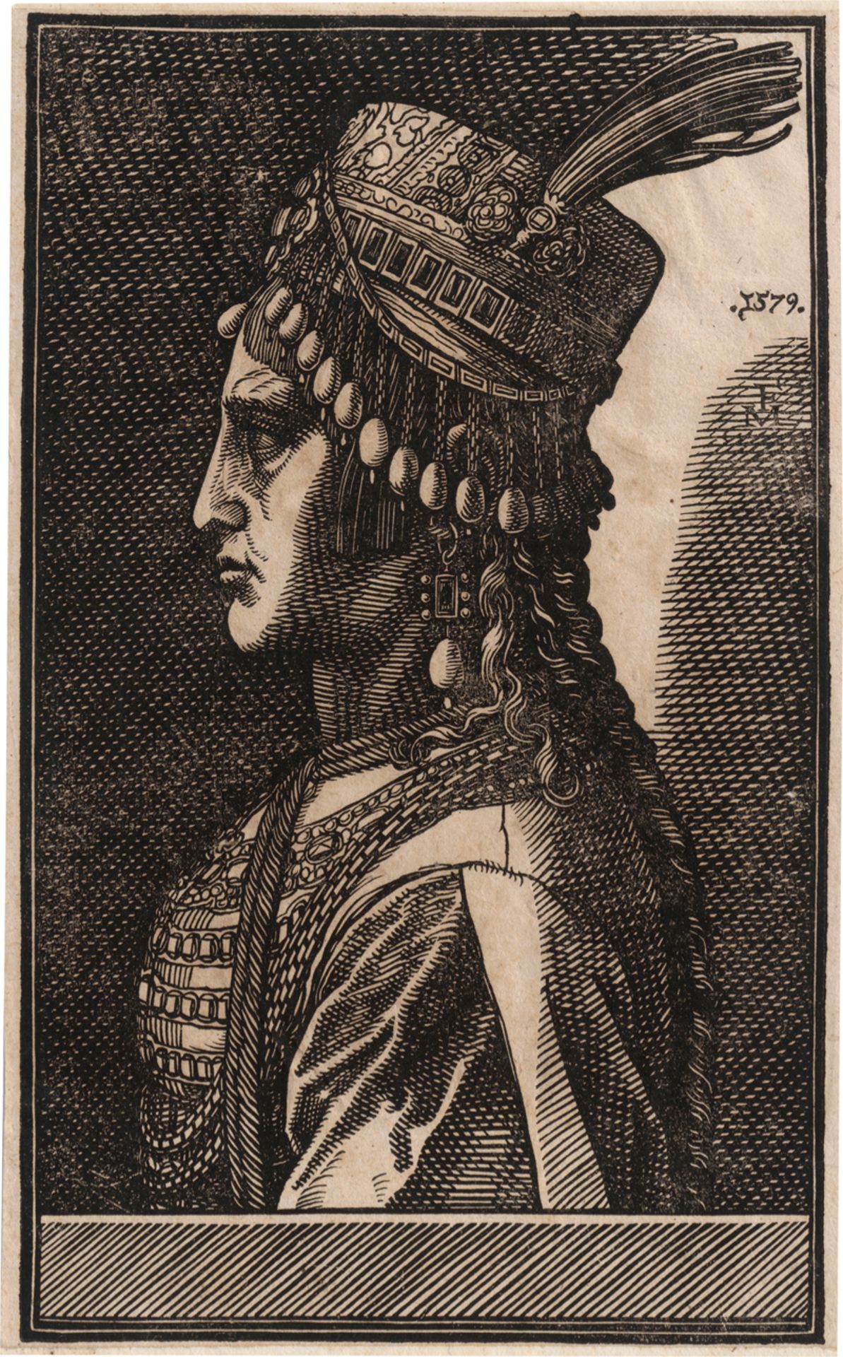 Lorch, Melchior: Sultana: Eine türkische Frau mit reichverzierter Kopfbed...