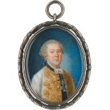Europäisch: um 1761/1765. Miniatur Portrait des Karl Alexander, Herz...
