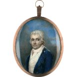 Britisch: um 1800/1805. Miniatur Portrait eines jungen Mannes in b...