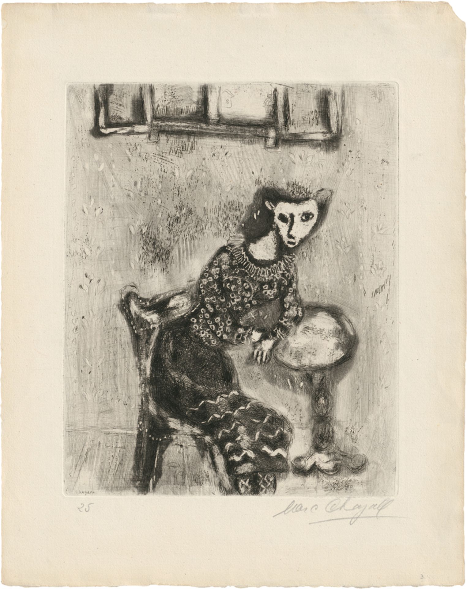 Chagall, Marc: La Chatte métamorphosée en femme, aus: Les Fables de la ...