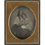 Daguerreotypes: Portrait of a mother and daughter