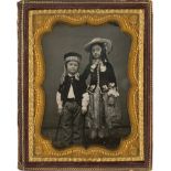 Daguerreotypes: Portrait of a girl and boy in costume