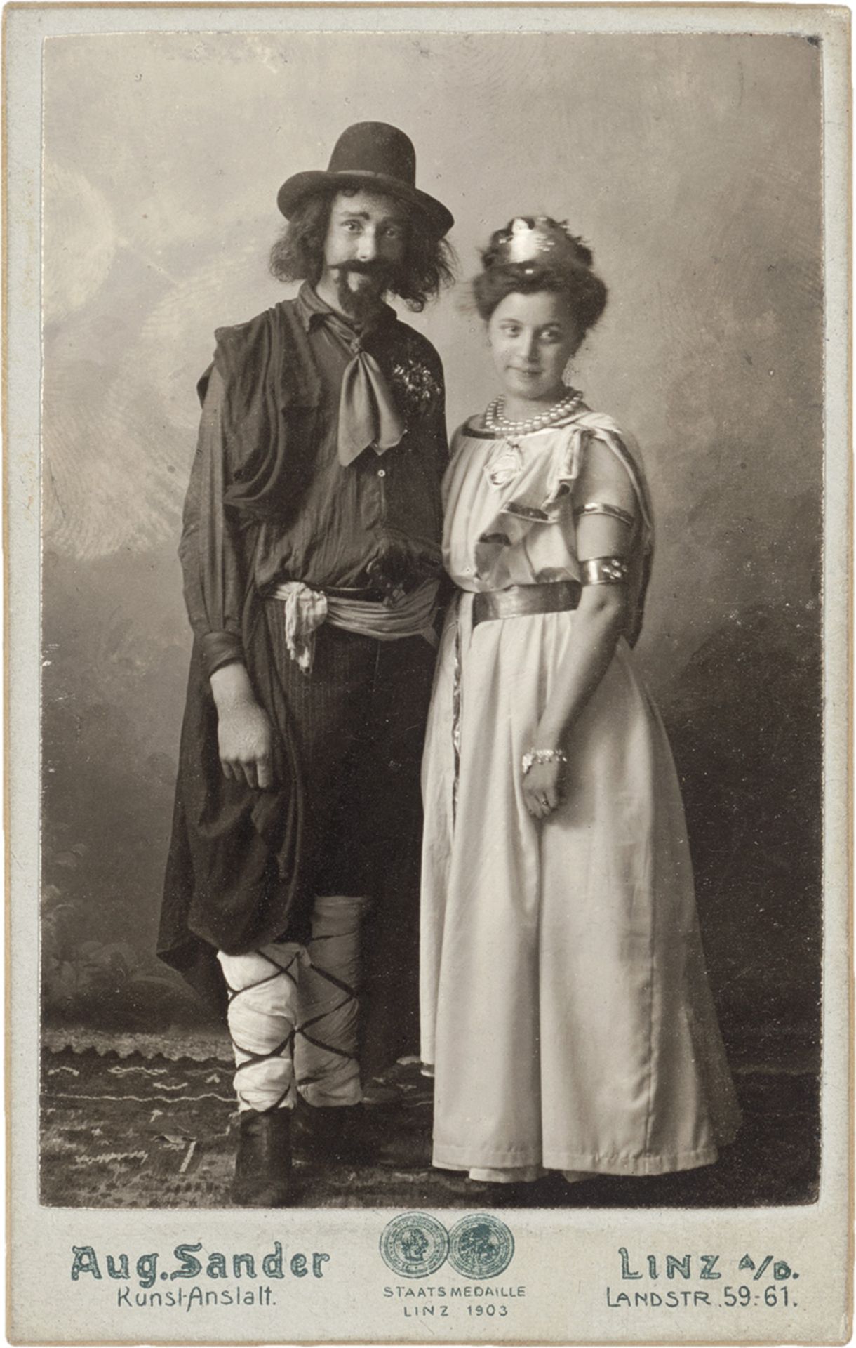 Sander, August: Studio portraits of couple in costume and of a woman - Image 2 of 2