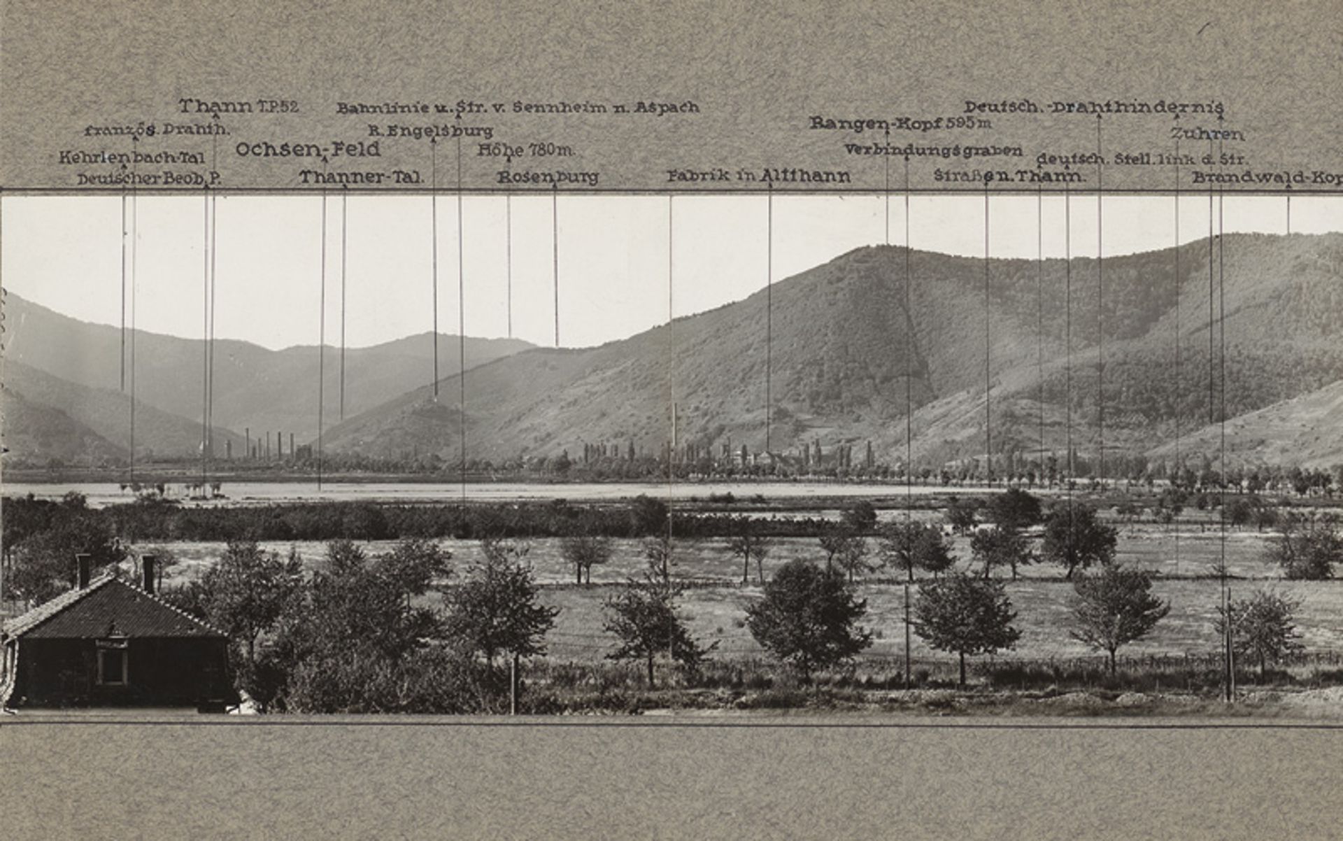 World War I: Panoramic view of Ochsenfeld, Tanner-Tal und Höhe 425 - Image 2 of 2