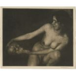 Drtikol, Frantisek: "Le rire" (Female nude with skull)