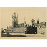 Marcel Schuette [19/20th Century]- Ypres before The Great War,:- etching, signed and dated 1929,