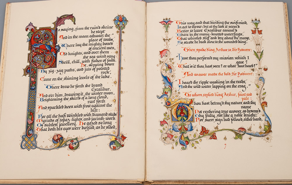 ILLUMINATION : Morte D,Arthur a poem by Alfred Lord Tennyson, designed, written out, - Image 3 of 3