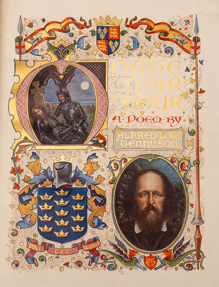ILLUMINATION : Morte D,Arthur a poem by Alfred Lord Tennyson, designed, written out, - Image 2 of 3