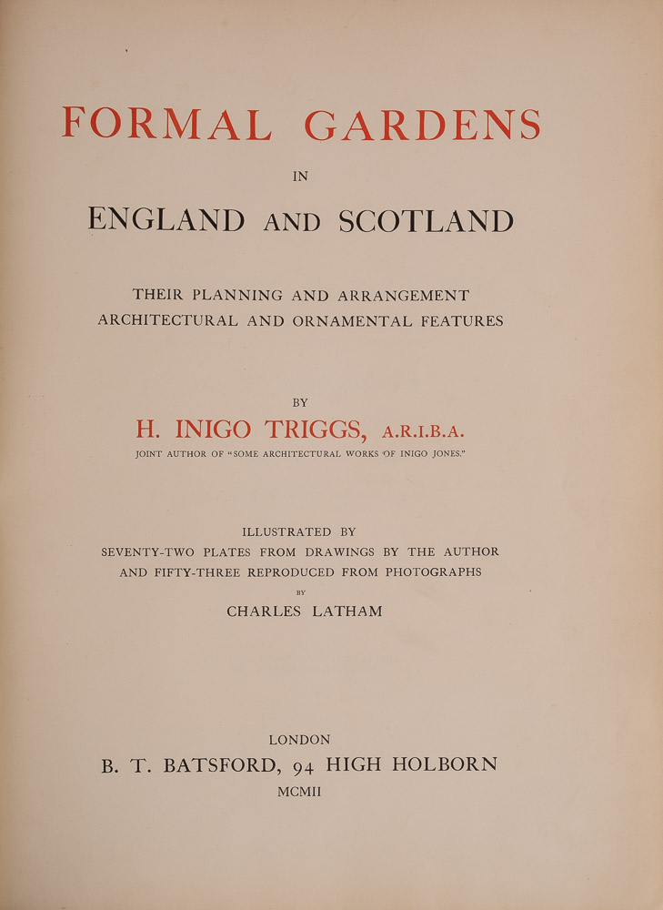 TRIGGS, H. Inigo - Formal Gardens of England and Scotland ... - Image 2 of 7