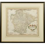 MORDEN, Robert - Devonshire : hand coloured map, size 415 x 355 mm, some foxing,