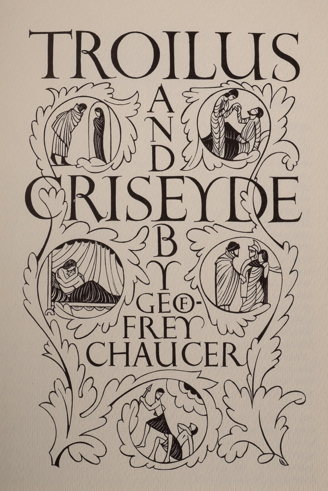 GILL, Eric : [illustrator] - Troilus and Criseyde, full gilt goat skin in original solander box, - Image 2 of 4